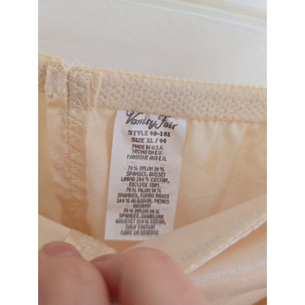 Vanity Fair Vintage High Brief Panties XL Body Sculpting Pinup Pin Up Beige Nude - Picture 4 of 6